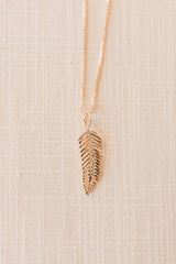 Gold Feather Necklace