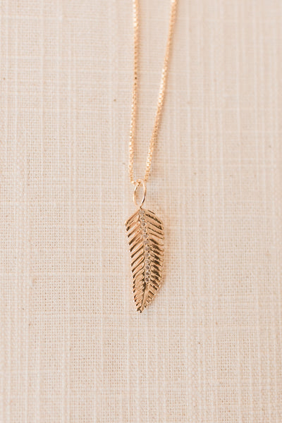 Gold Feather Necklace