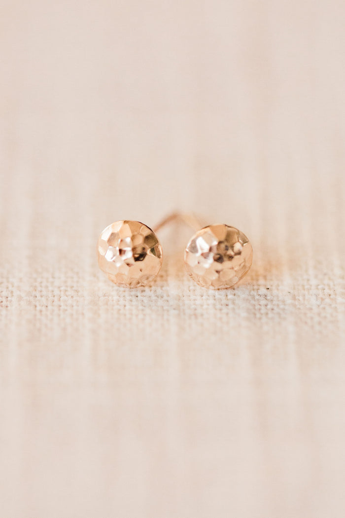 Gold Hammered Studs