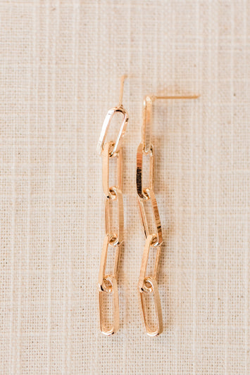 Paperclip Gold Earrings