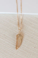 Gold Feather Necklace