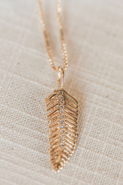 Gold Feather Necklace