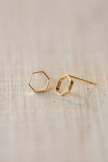 Gold Honeycomb Studs