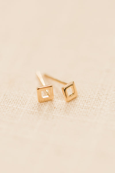 Mini Gold Square Studs