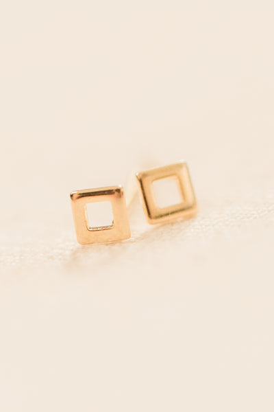 Mini Gold Square Studs