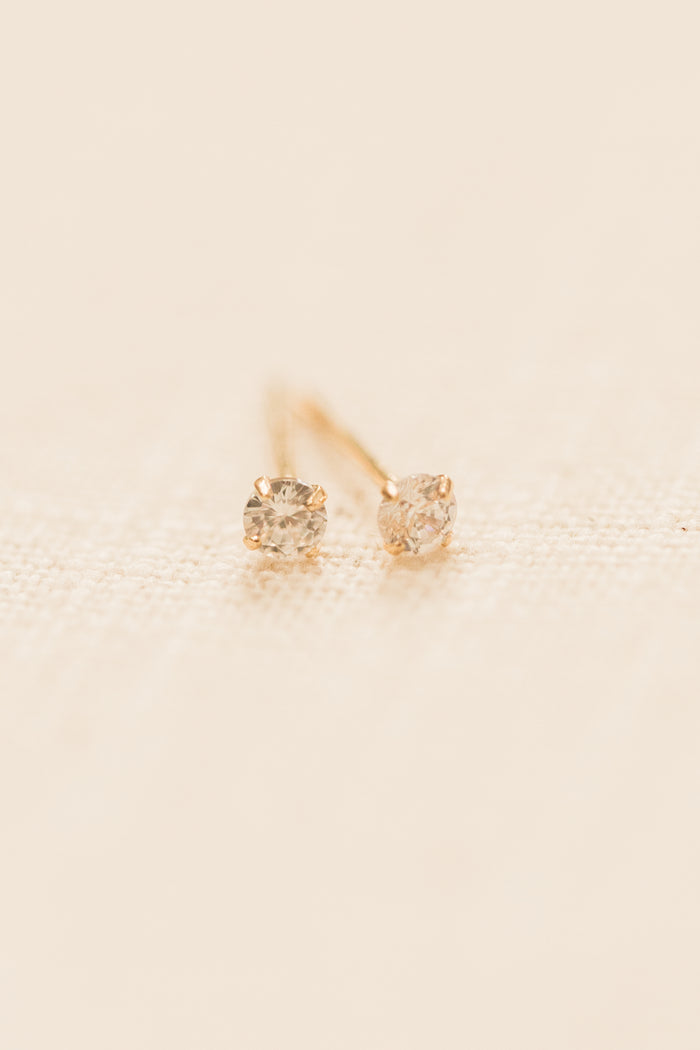 Gold Crystal Studs